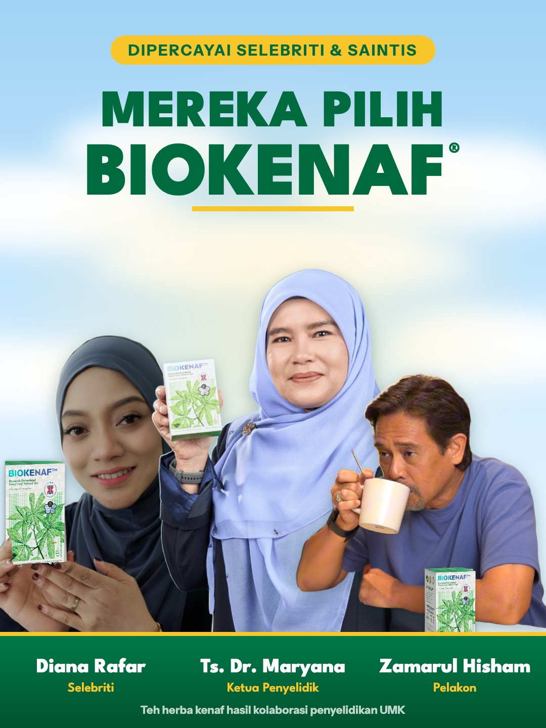 Diana Rafar, Ts. Dr. Maryana dan Zamarul Hisham bersama Biokenaf